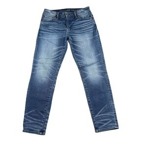 American Eagle Jeans Mens 31x30 (32x29) Blue Athletic Faded Straight Leg Stretch
